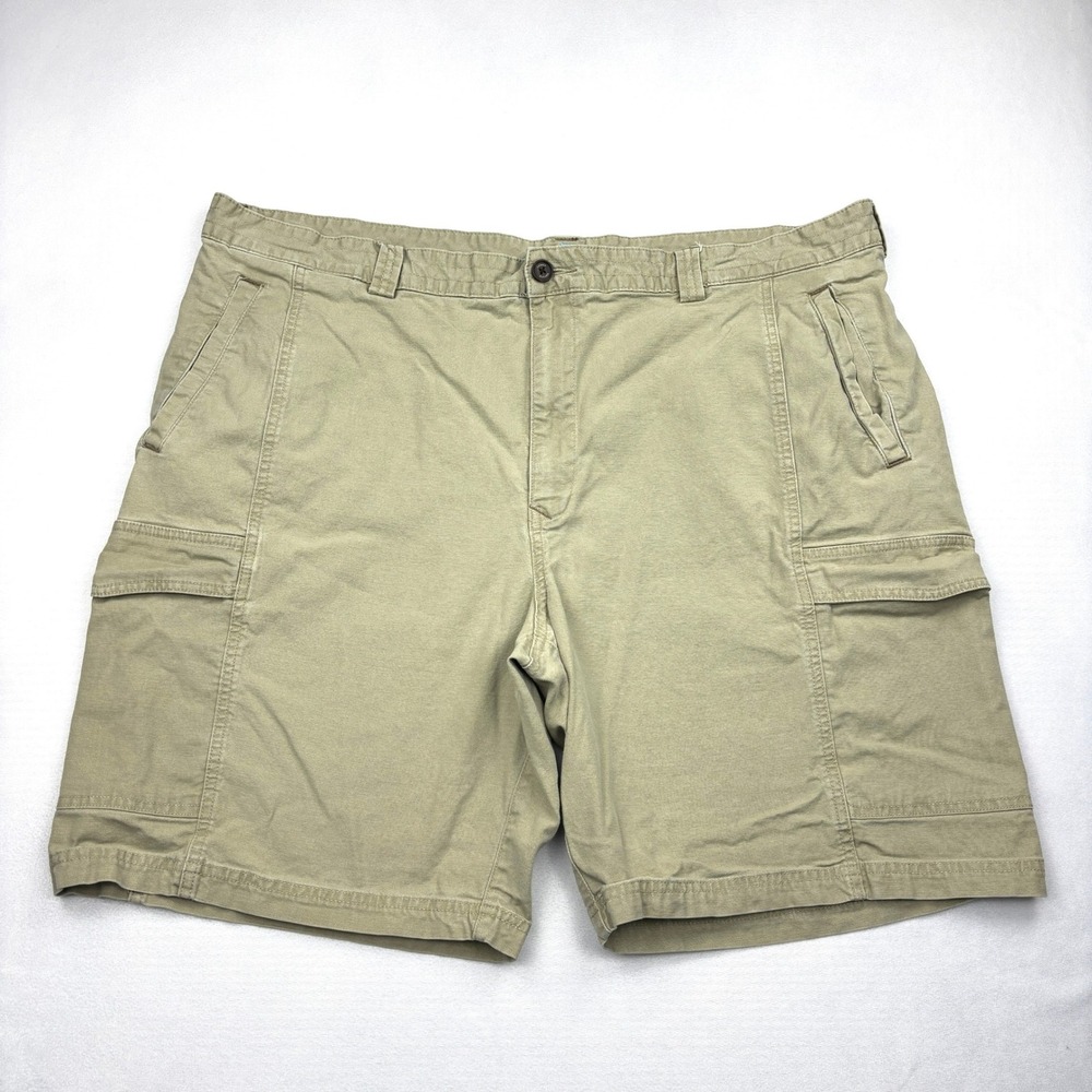 Tommy Bahama Mens Size 44 Khaki Tan Cotton Tencel Stretch Cargo Shorts Marlin